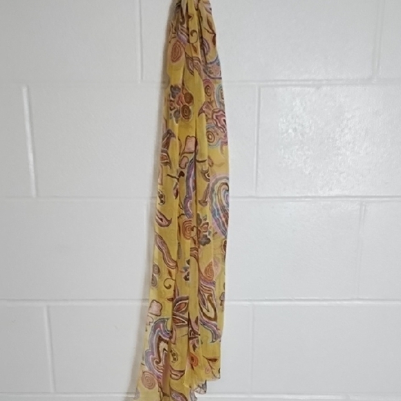 Paisley Pastels on Yellow Scarf Belt - Picture 4 of 12